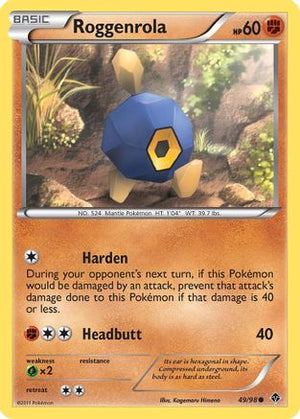 Roggenrola (49) (49) 049  - Reverse Holofoil Emerging Powers - Common