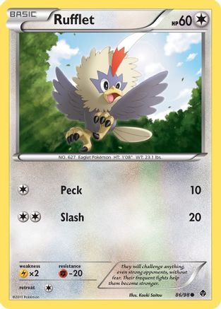 Rufflet (86) (86) 086  - Reverse Holofoil Emerging Powers - Common