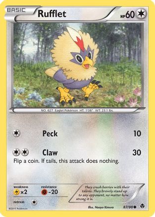 Rufflet (87) (87) 087  - Reverse Holofoil Emerging Powers - Uncommon
