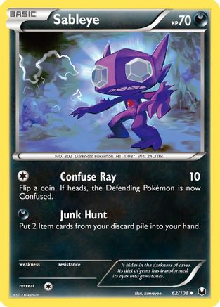 Sableye 062/108  - Reverse Holofoil Dark Explorers - Uncommon