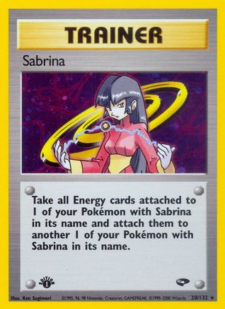 Sabrina 20/132  - 1st Edition Holofoil Gym Challenge - Holo Rare