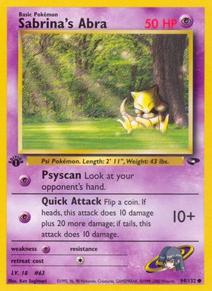 Sabrina's Abra 94/132  - 1st Edition Gym Challenge - Common