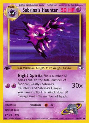 Sabrina's Haunter 58/132  - 1st Edition Gym Heroes - Uncommon