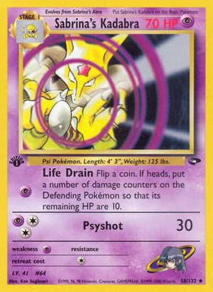 Sabrina's Kadabra 58/132  - 1st Edition Gym Challenge - Uncommon