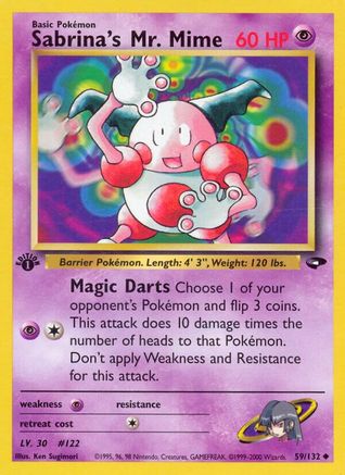 Sabrina's Mr. Mime 59/132  - 1st Edition Gym Challenge - Uncommon