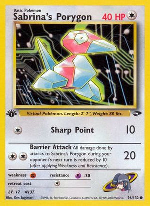 Sabrina's Porygon 098/132  - 1st Edition Gym Challenge - Common