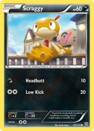 Scraggy 085  - Reverse Holofoil Plasma Storm - Common