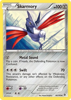 Skarmory (96) (96) 096  - Reverse Holofoil Boundaries Crossed - Uncommon