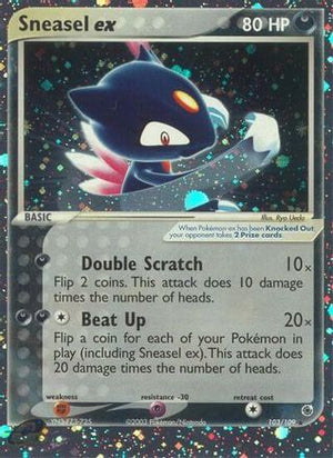 Sneasel ex 103/109  - Holofoil Ruby and Sapphire - Ultra Rare
