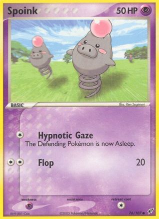 Spoink 076/107  - Reverse Holofoil Deoxys - Common