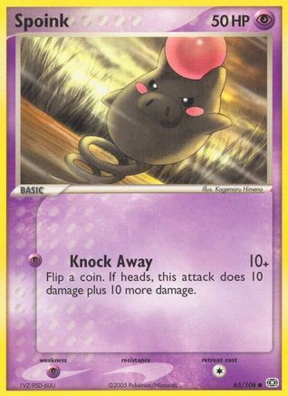 Spoink 065/106  - Reverse Holofoil Emerald - Common