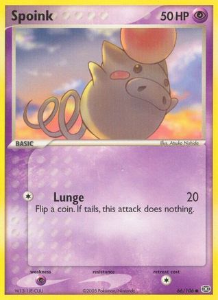 Spoink 066/106  - Reverse Holofoil Emerald - Common