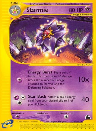 Starmie (30) (30) 030  - Reverse Holofoil Skyridge - Rare