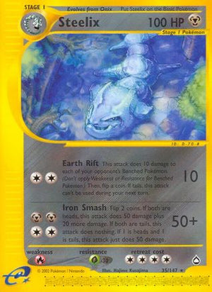 Steelix 035  - Reverse Holofoil Aquapolis - Rare
