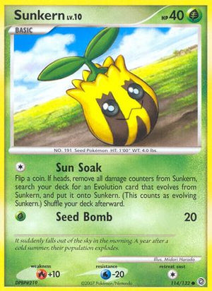 Sunkern 114  - Reverse Holofoil Secret Wonders - Common
