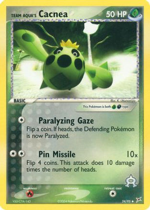 Team Aqua's Cacnea 024/95  - Reverse Holofoil Team Magma vs Team Aqua - Uncommon