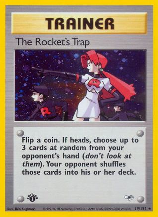 The Rocket's Trap 19/132  - 1st Edition Holofoil Gym Heroes - Holo Rare