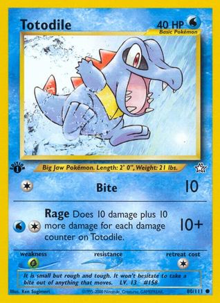 Totodile 80/111  - 1st Edition Neo Genesis - Common