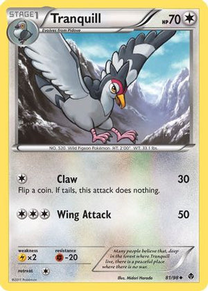 Tranquill 081  - Reverse Holofoil Emerging Powers - Uncommon