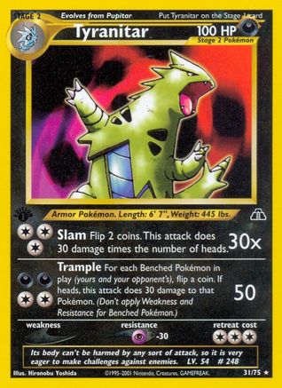 Tyranitar 31/75  - 1st Edition Neo Discovery - Rare
