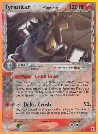Tyranitar (Delta Species) 016  - Reverse Holofoil Delta Species - Holo Rare
