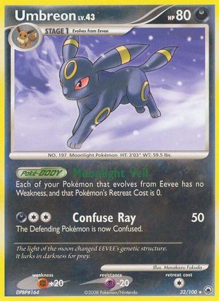 Umbreon 032  - Reverse Holofoil Majestic Dawn - Rare