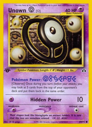Unown [O] 069/75  - 1st Edition Neo Discovery - Common