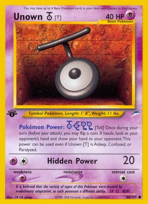 Unown [T] 88/105  - 1st Edition Neo Destiny - Common