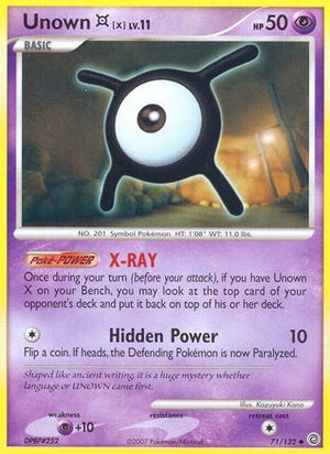 Unown [X] 071  - Reverse Holofoil Secret Wonders - Uncommon