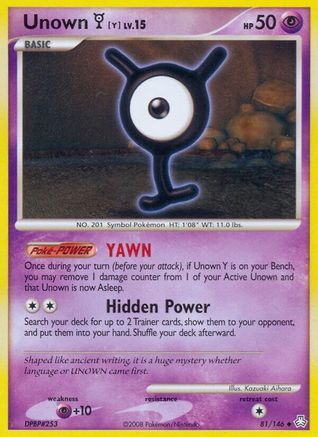 Unown (Y) 081  Legends Awakened - Uncommon