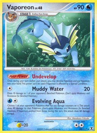 Vaporeon 034  Rising Rivals - Rare