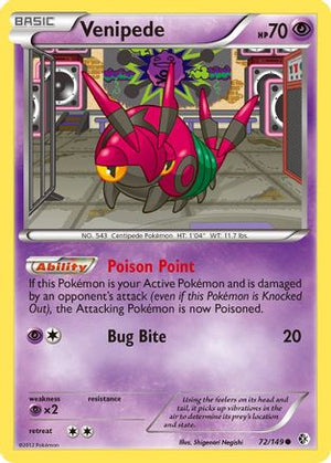 Venipede 072  - Reverse Holofoil Boundaries Crossed - Common