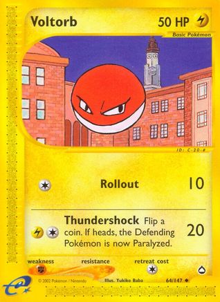 Voltorb (64) (64) 064  - Reverse Holofoil Aquapolis - Uncommon
