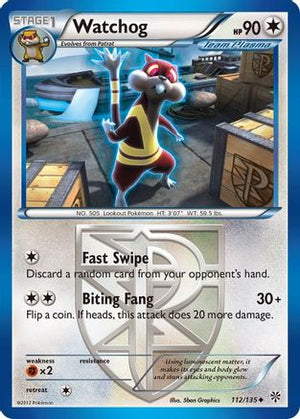 Watchog (Team Plasma) (112) (Team Plasma)  112  - Reverse Holofoil Plasma Storm - Uncommon