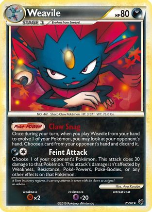 Weavile 025  - Reverse Holofoil Undaunted - Rare