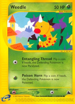 Weedle (115) (115) 115  - Reverse Holofoil Skyridge - Common