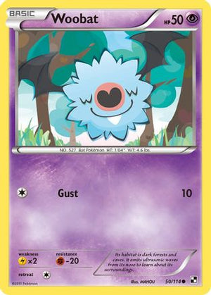 Woobat 050  - Reverse Holofoil Black and White - Common