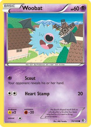 Woobat 070  - Reverse Holofoil Boundaries Crossed - Common