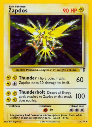 Zapdos 19/110  - Holofoil Legendary Collection - Holo Rare