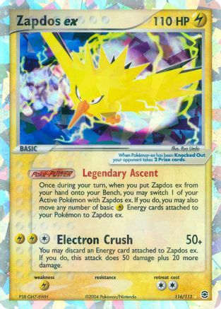 Zapdos ex 116  - Holofoil FireRed & LeafGreen - Secret Rare
