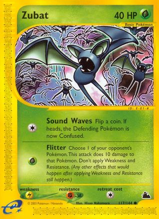 Zubat (117) (117) 117  - Reverse Holofoil Skyridge - Common