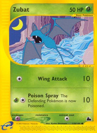 Zubat (118) (118) 118  - Reverse Holofoil Skyridge - Common