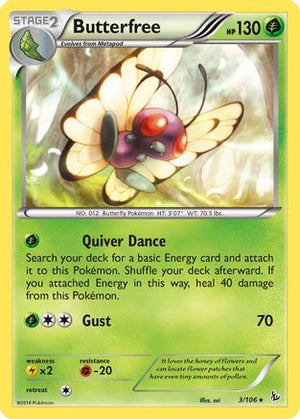 Butterfree 003/106  - Reverse Holofoil XY  Flashfire - Rare
