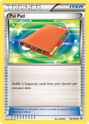 Pal Pad 092/106  - Reverse Holofoil XY  Flashfire - Uncommon