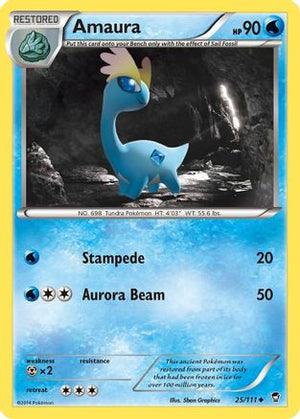 Amaura 025/111  - Reverse Holofoil XY  Furious Fists - Uncommon