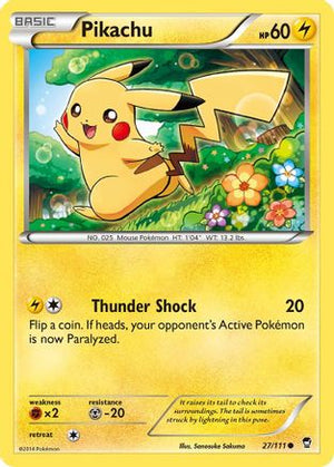Pikachu 027/111  - Reverse Holofoil XY  Furious Fists - Common
