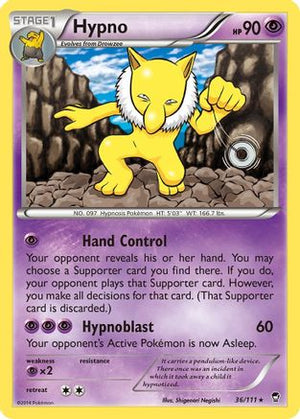 Hypno 036  XY  Furious Fists - Rare