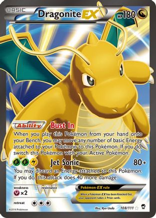 Dragonite EX (108 Full Art) (108 Full Art) 108/111  - Holofoil XY  Furious Fists - Ultra Rare