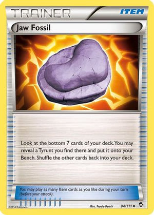 Jaw Fossil 094/111  - Reverse Holofoil XY  Furious Fists - Uncommon