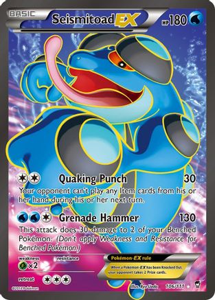 Seismitoad EX (106 Full Art) (106 Full Art) 106/111  - Holofoil XY  Furious Fists - Ultra Rare